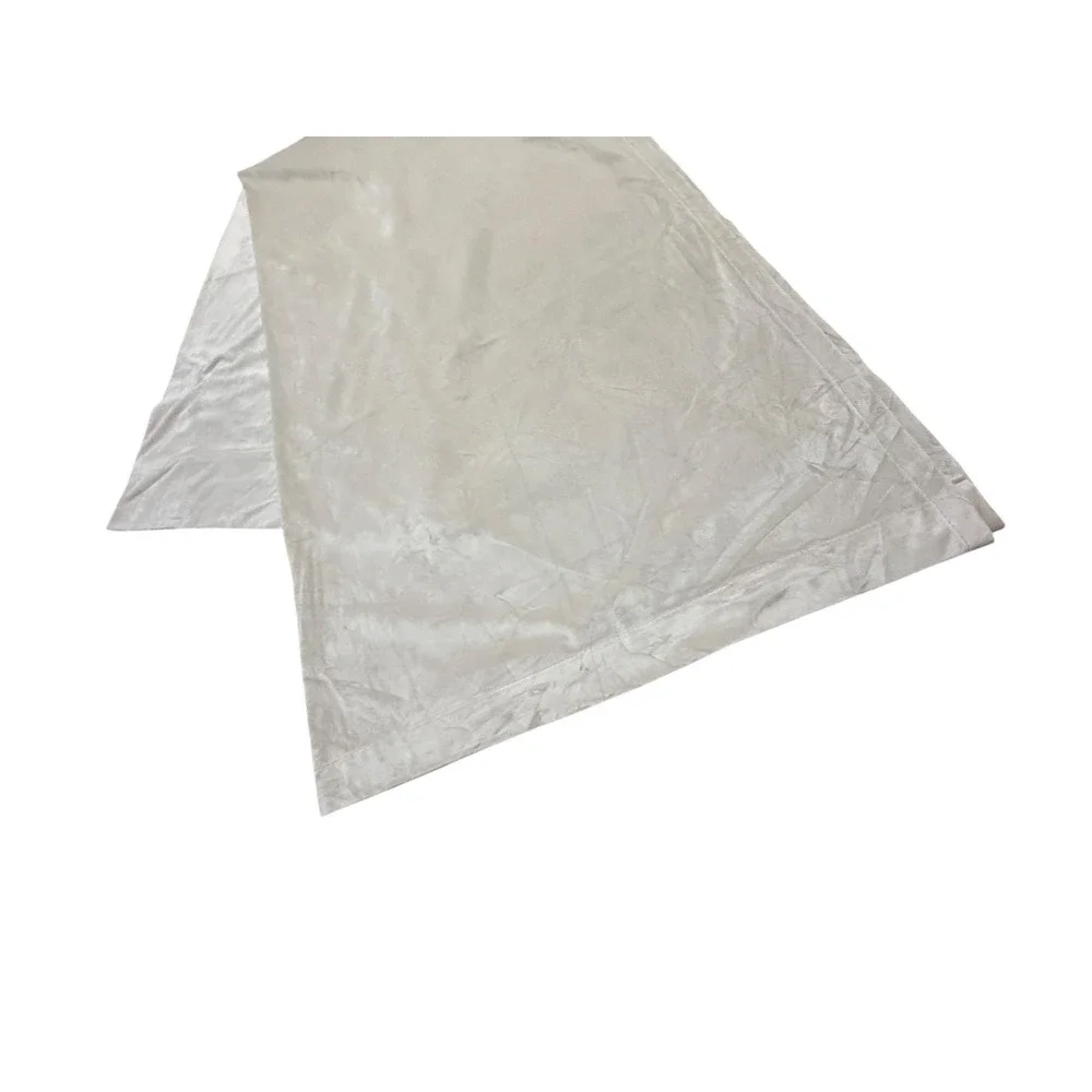 Single Beige Velvet Curtain Drape 1 Panel Solid 84 Long 54 Wide Ecru